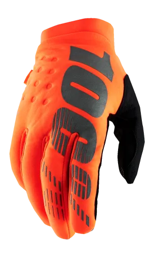 100% Brisker Gloves - Fluo Orange/Black - XL 10003-00013