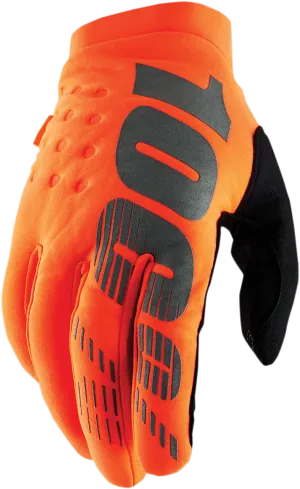100% Youth Brisker Gloves - Orange/Black - Medium 10004-00005