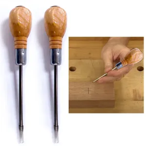 2 Pack 7" Wood Handle Ice Pick Carbon Steel Scratch Metal Tool Hole Kitchen Bar