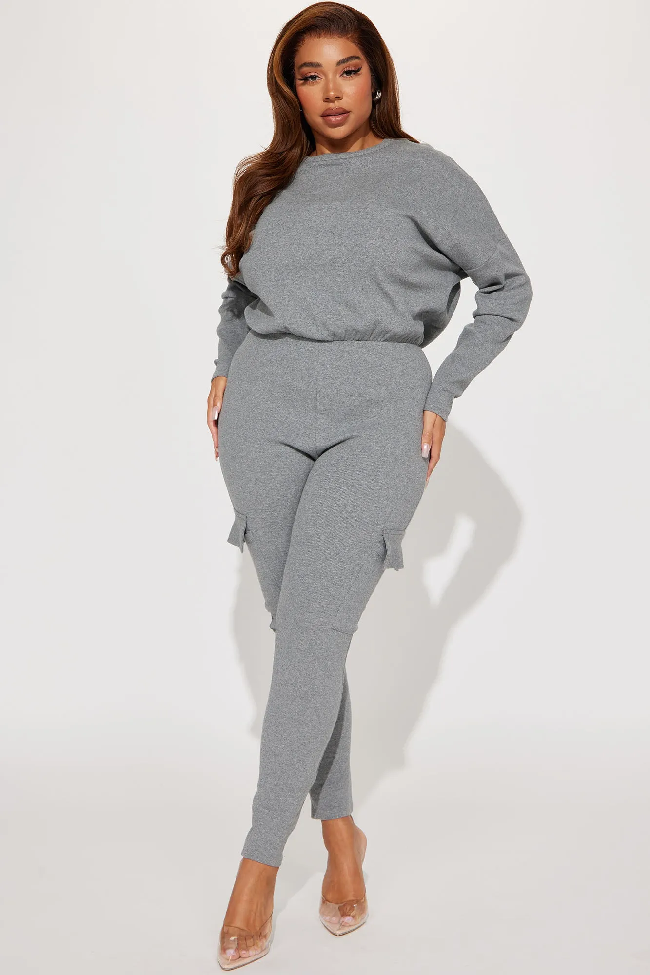Airport Lounging Jumpsuit - Heather Grey