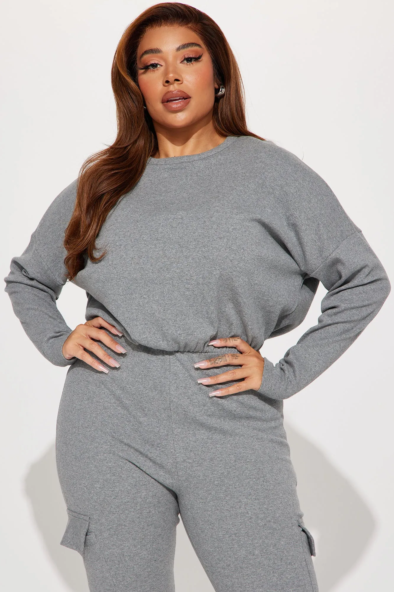 Airport Lounging Jumpsuit - Heather Grey