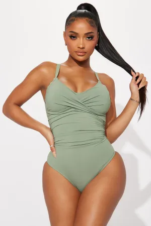 Beachside Lounging 1 Piece Swimsuit - Green
