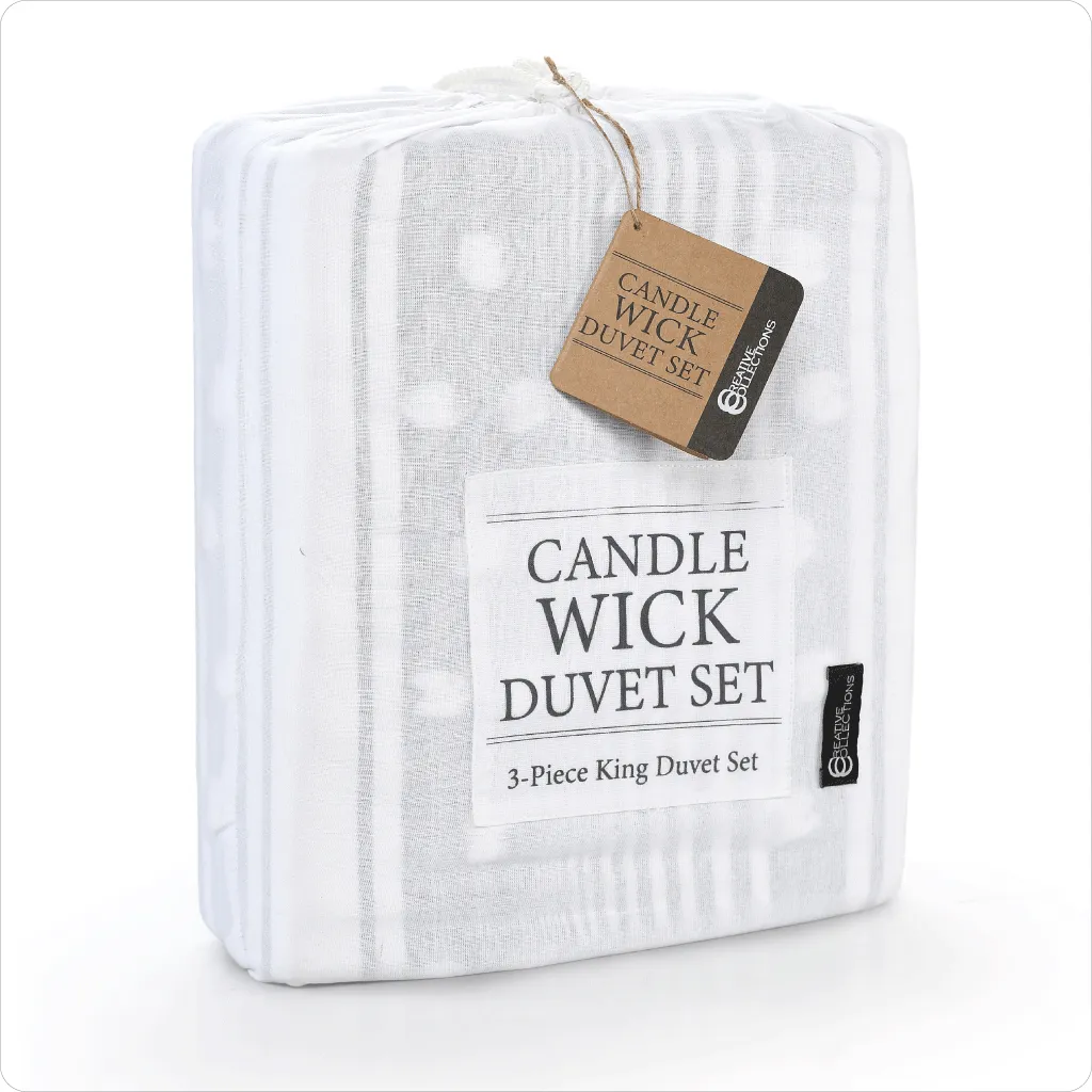 Duvet Cover Set - Cotton Candle Wick (King)