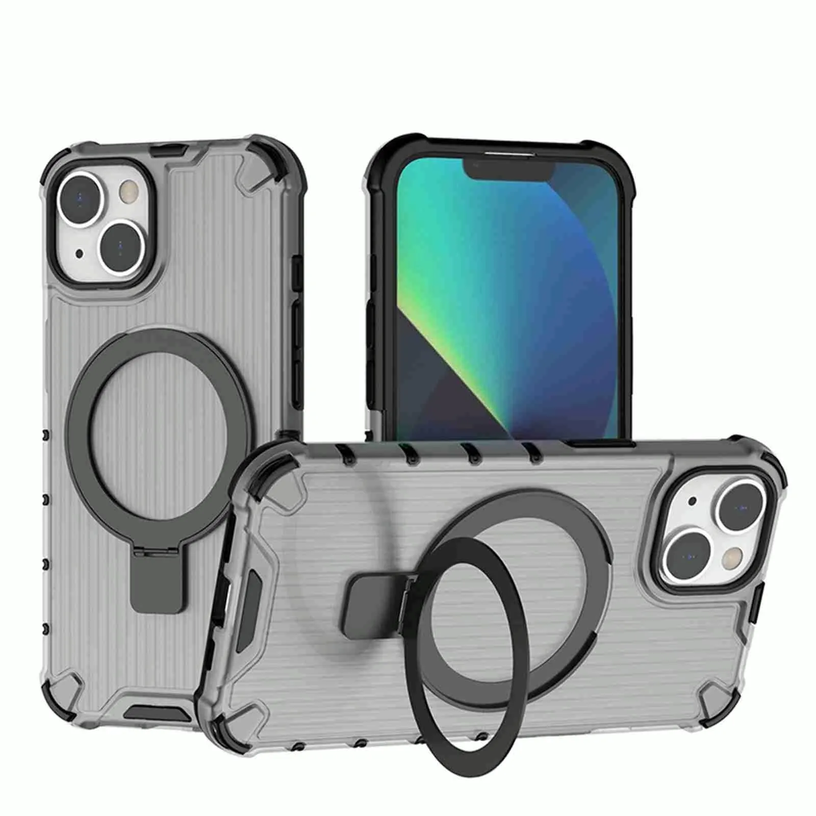 For Iphone 15 Grating Holder Shockproof Phone Case