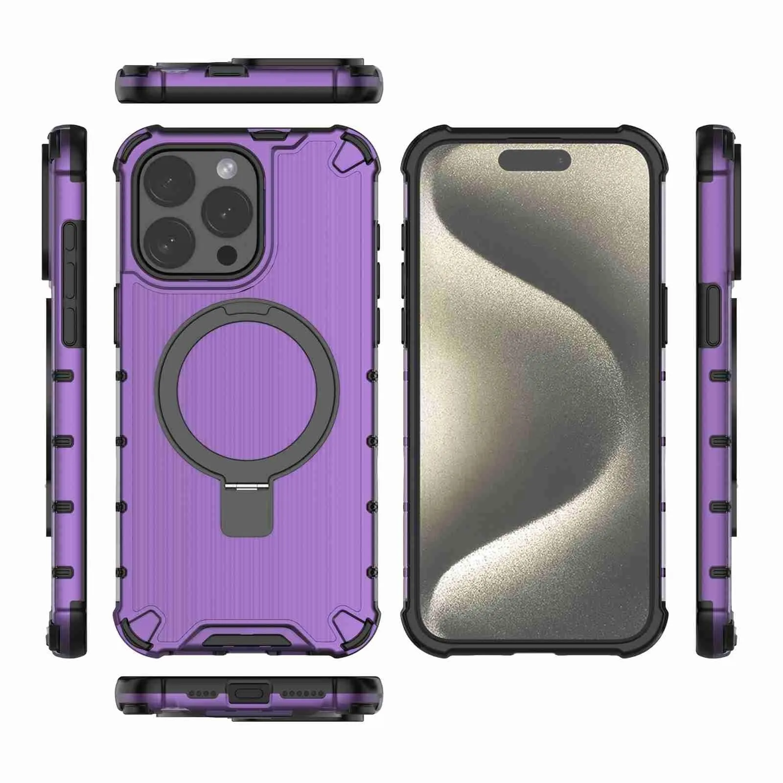 For Iphone 15 Grating Holder Shockproof Phone Case