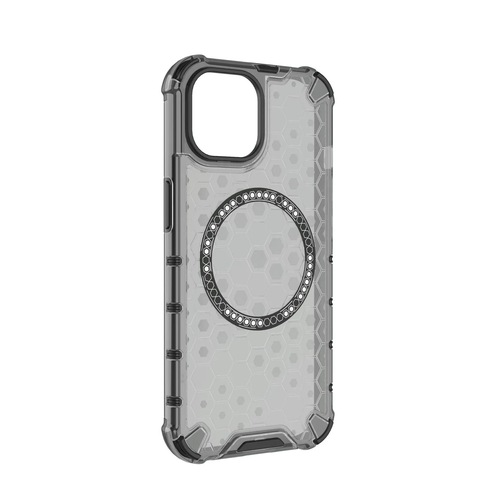 For Iphone 15 Honeycomb Magnetic Ring Shockproof Phone Case