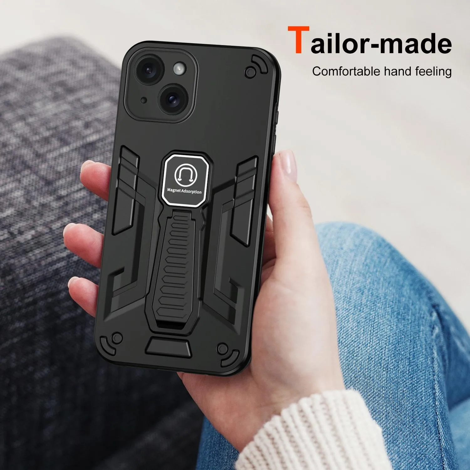 For Iphone 15 Shockproof Holder Phone Case