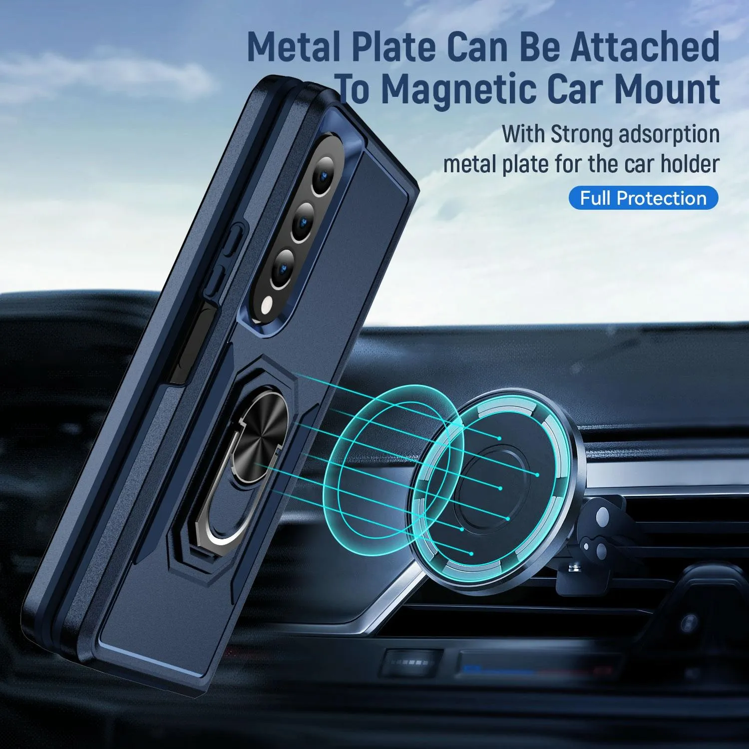 Galaxy z Fold 4 Shockproof Case with Holder - Pc Tpu