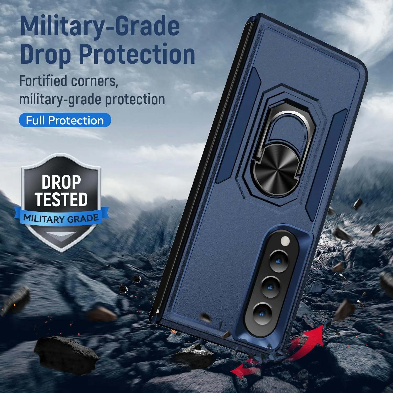 Galaxy z Fold 4 Shockproof Case with Holder - Pc Tpu