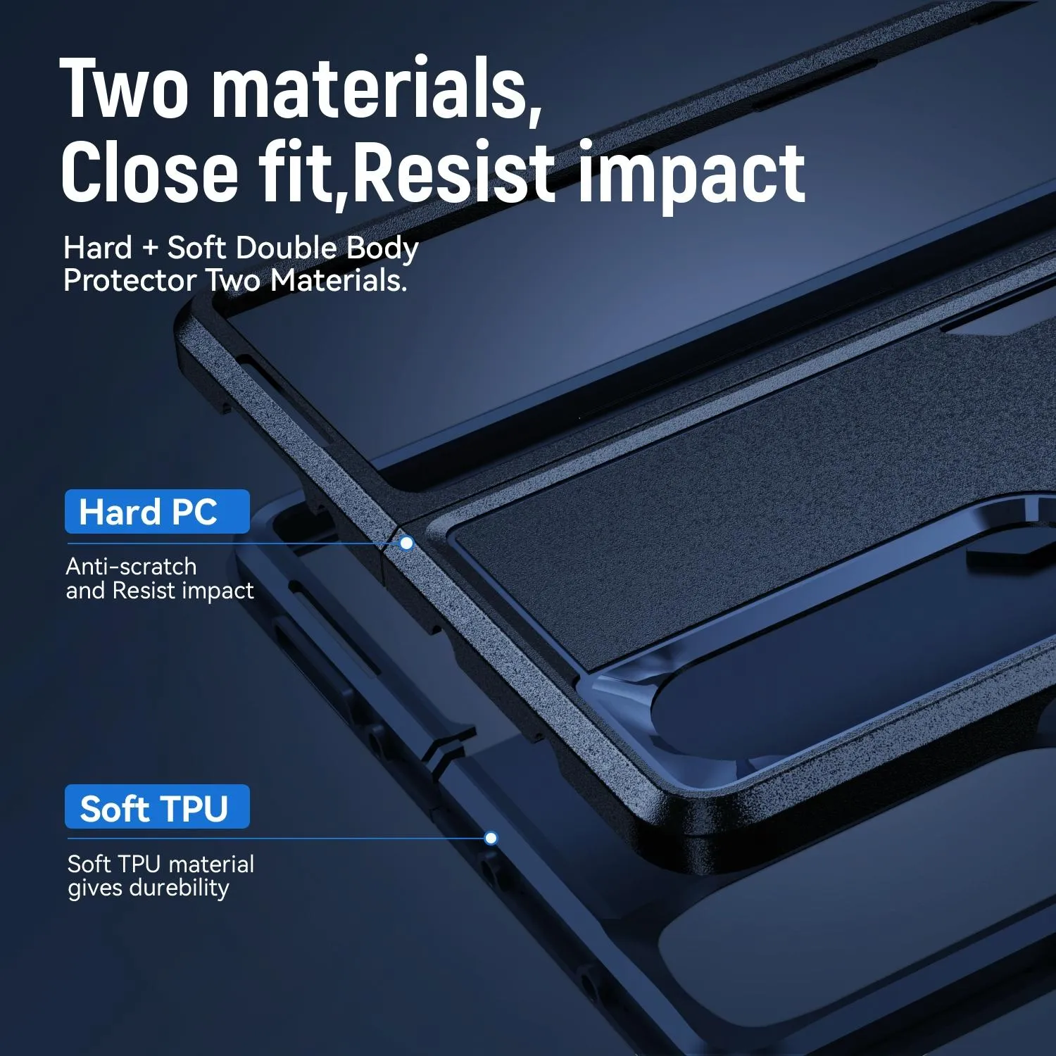 Galaxy z Fold 4 Shockproof Case with Holder - Pc Tpu