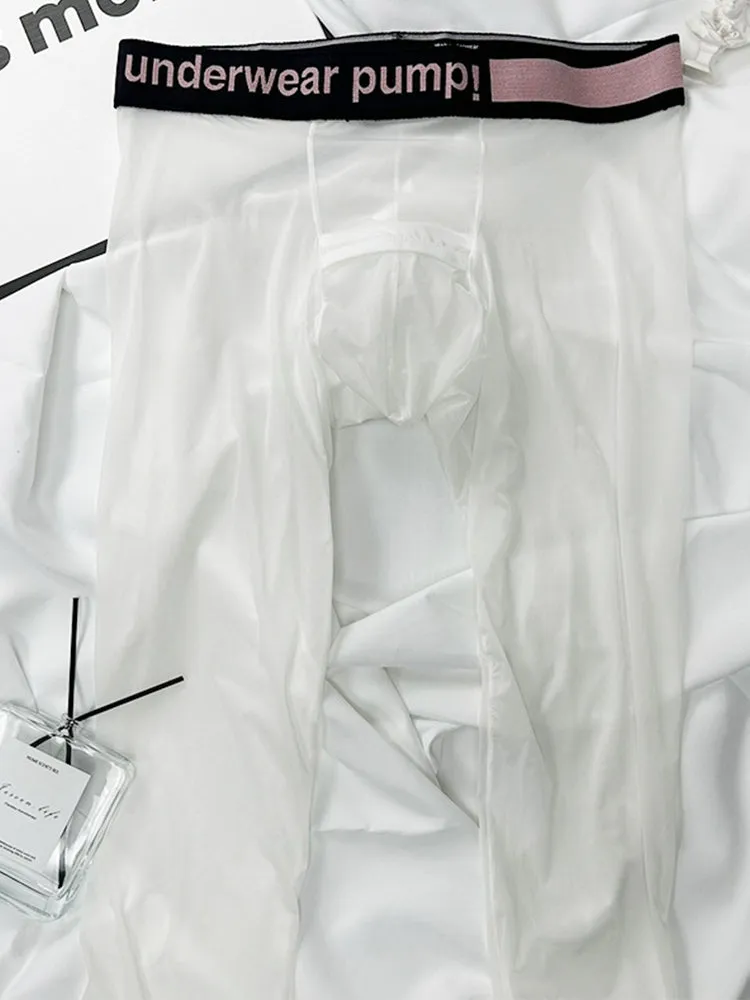 Men's Ice Silk Semi-Transparent Sexy Fitness Pants