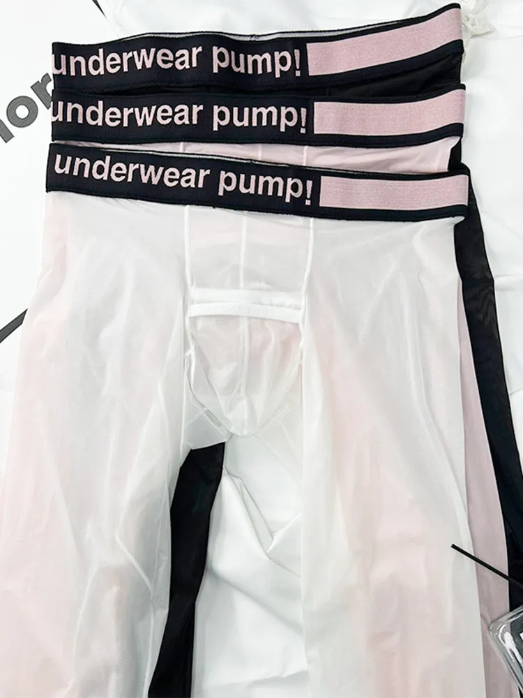 Men's Ice Silk Semi-Transparent Sexy Fitness Pants