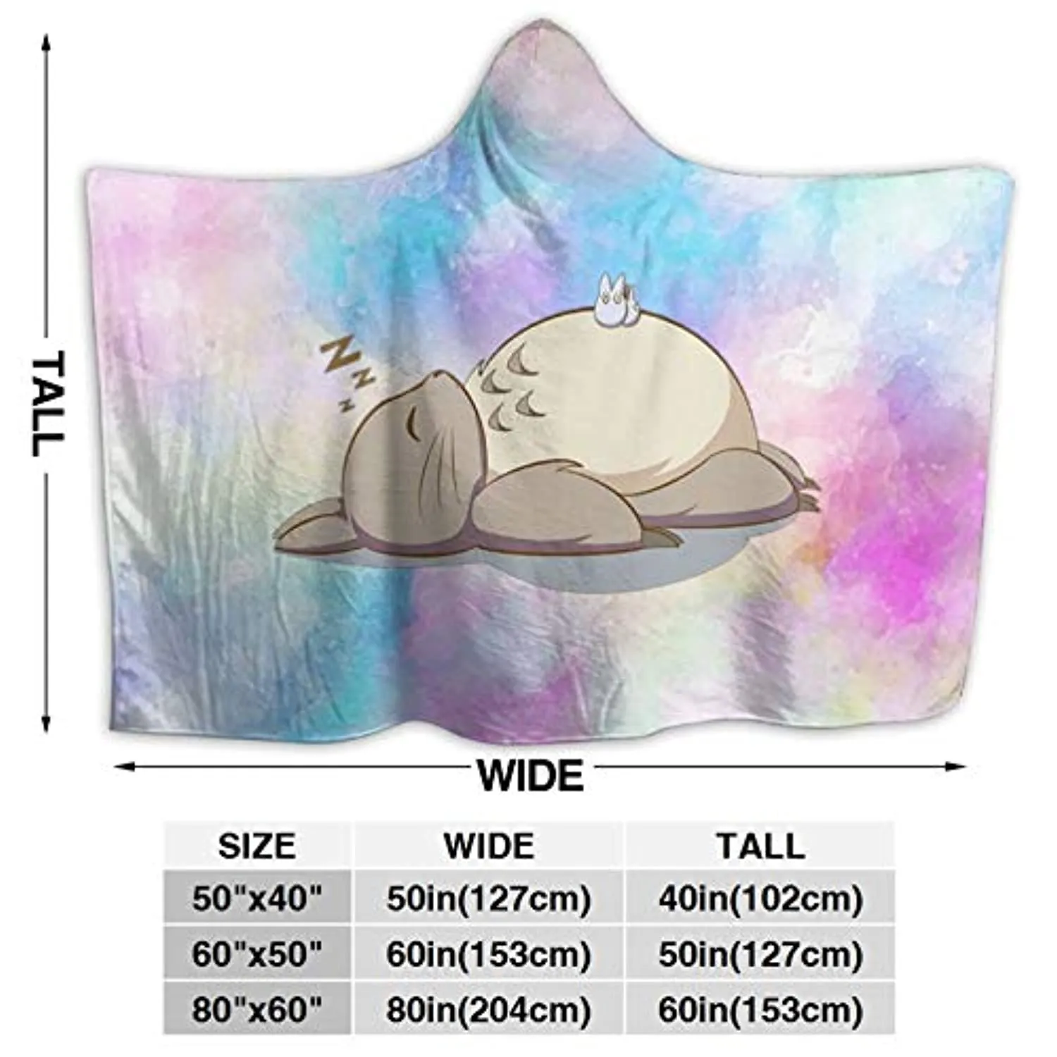 My Neighbor Totoro Hooded Blanket - Wearable 3D Hooded Fleece Blanket