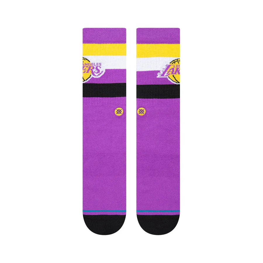 NBA Lakers Stripe Crew Socks (Purple)