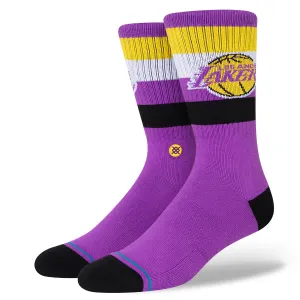 NBA Lakers Stripe Crew Socks (Purple)