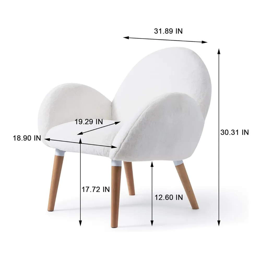 Stylish Beech Wood and Imitation Lamb Fabric Sofa Chair