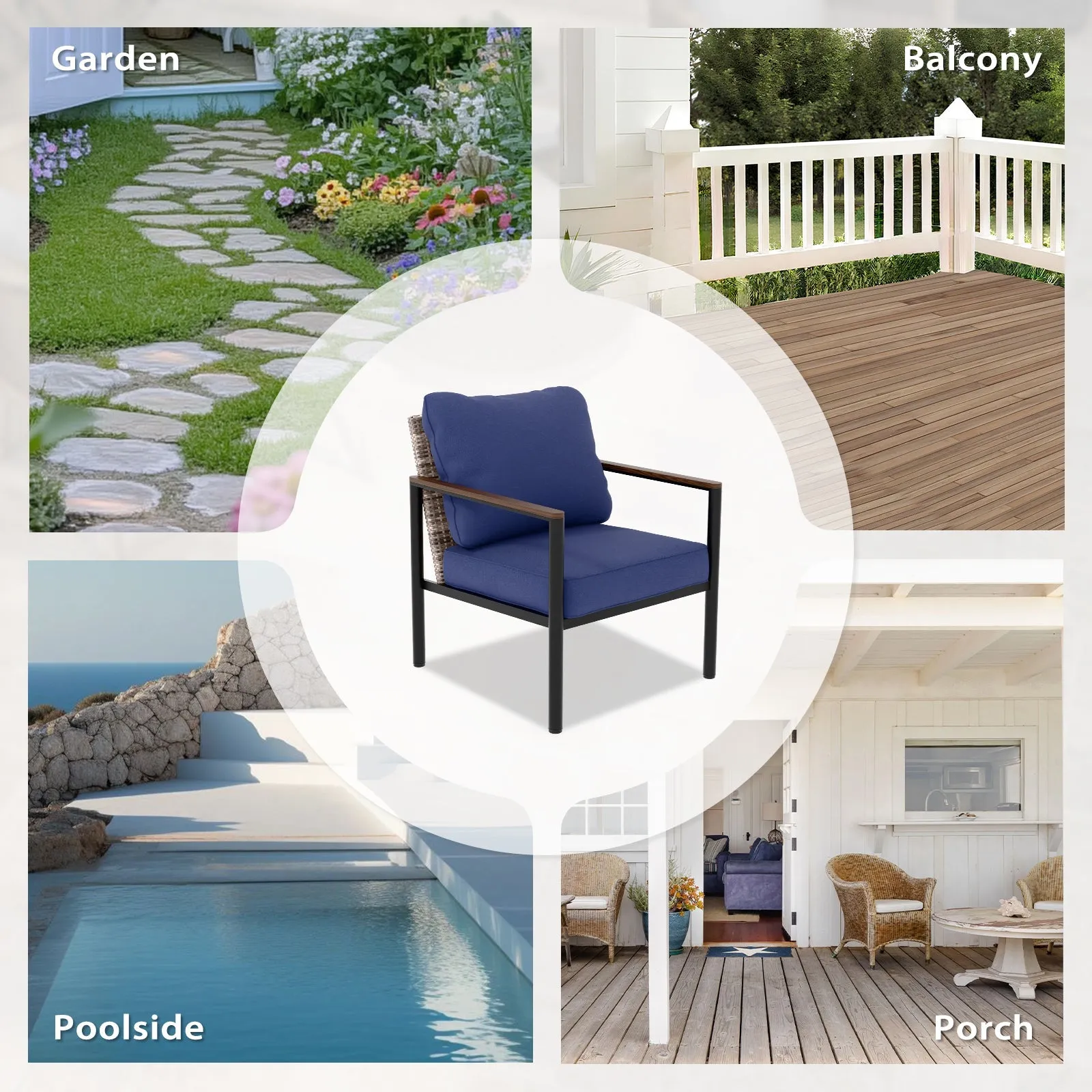 Sunset Dune Outdoor Patio Furniture Chair, 2 Chairs