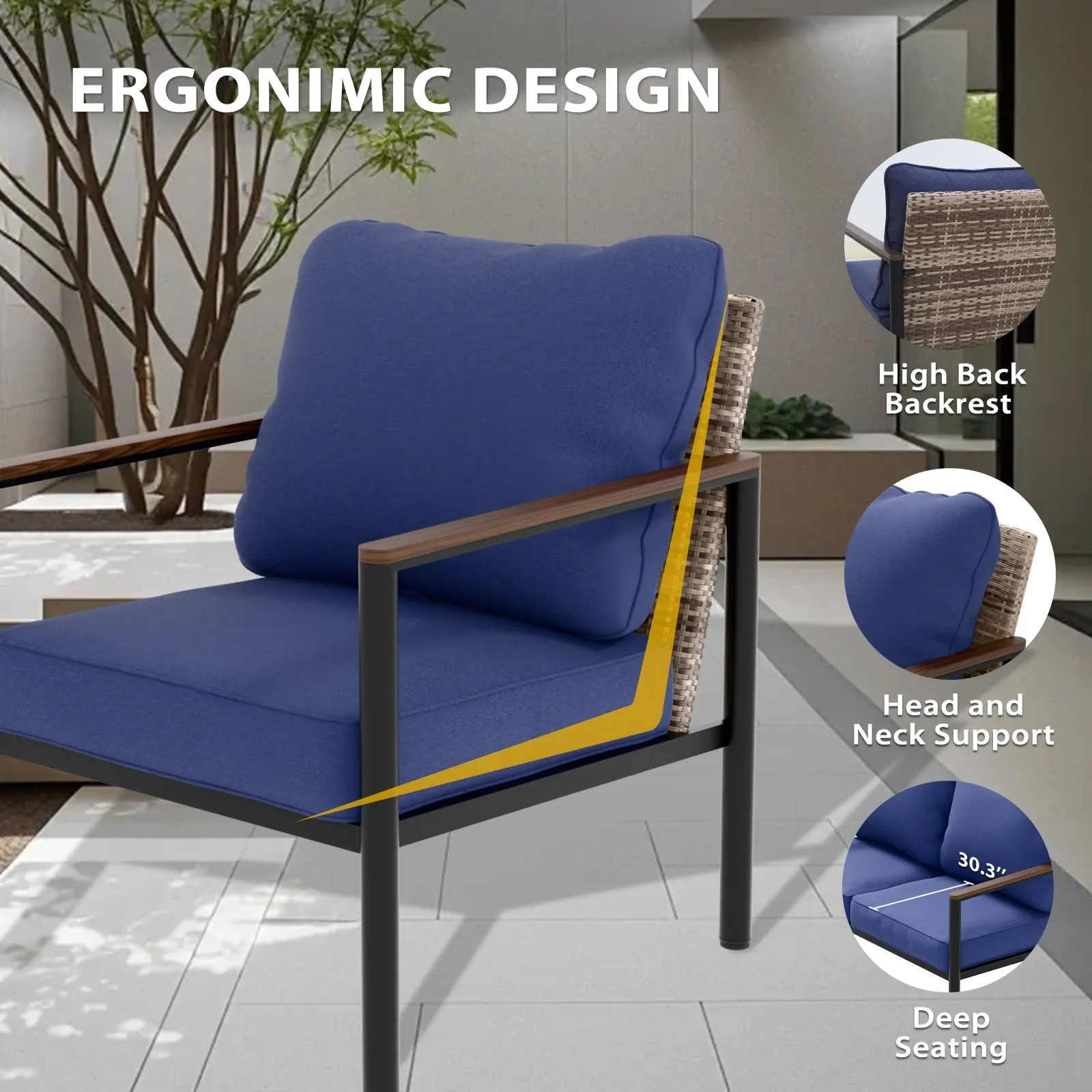 Sunset Dune Outdoor Patio Furniture Chair, 2 Chairs