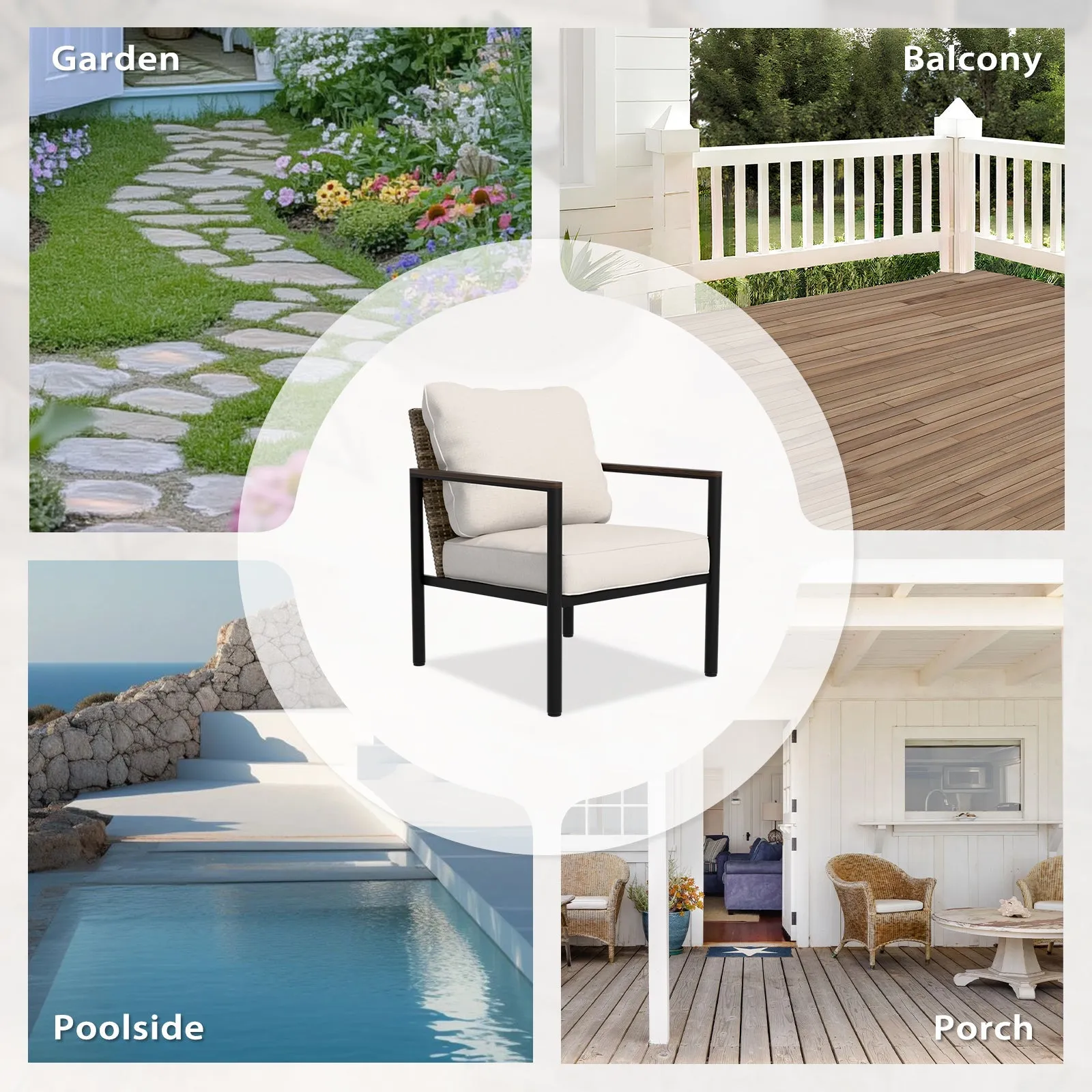 Sunset Dune Outdoor Patio Furniture Chair, 2 Chairs