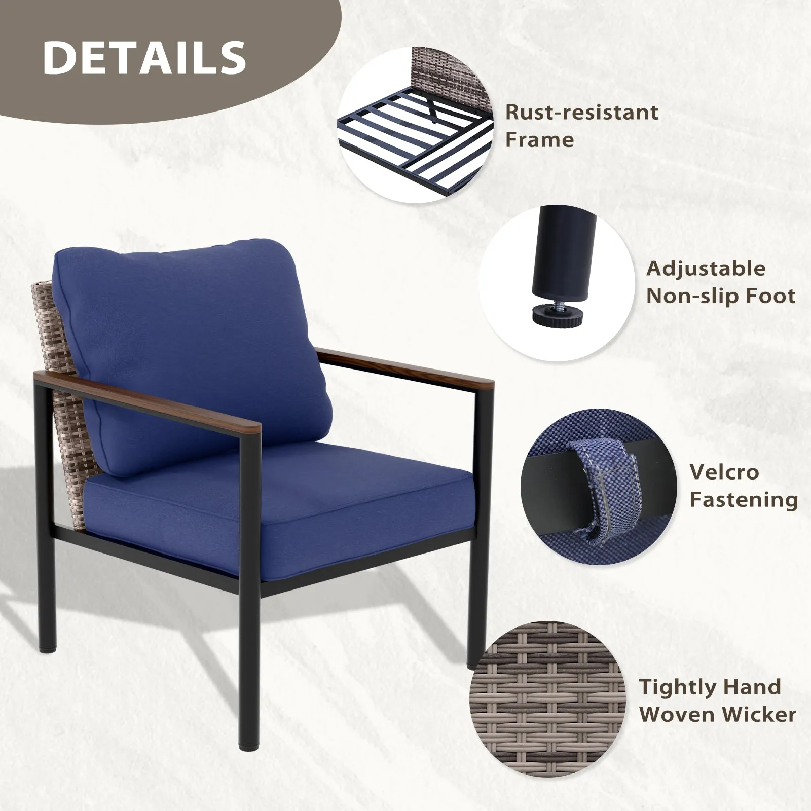 Sunset Dune Outdoor Patio Furniture Chair, 2 Chairs