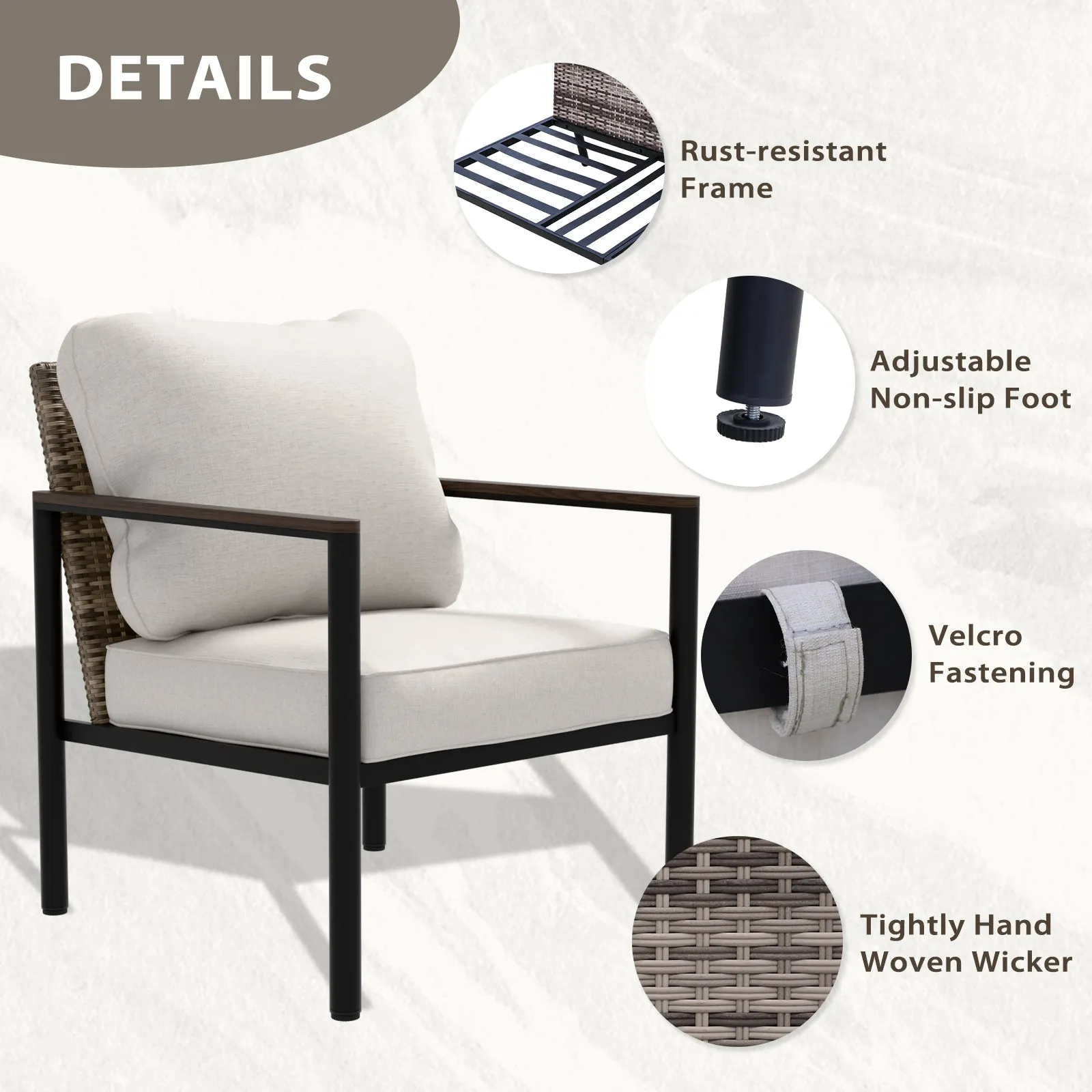Sunset Dune Outdoor Patio Furniture Chair, 2 Chairs