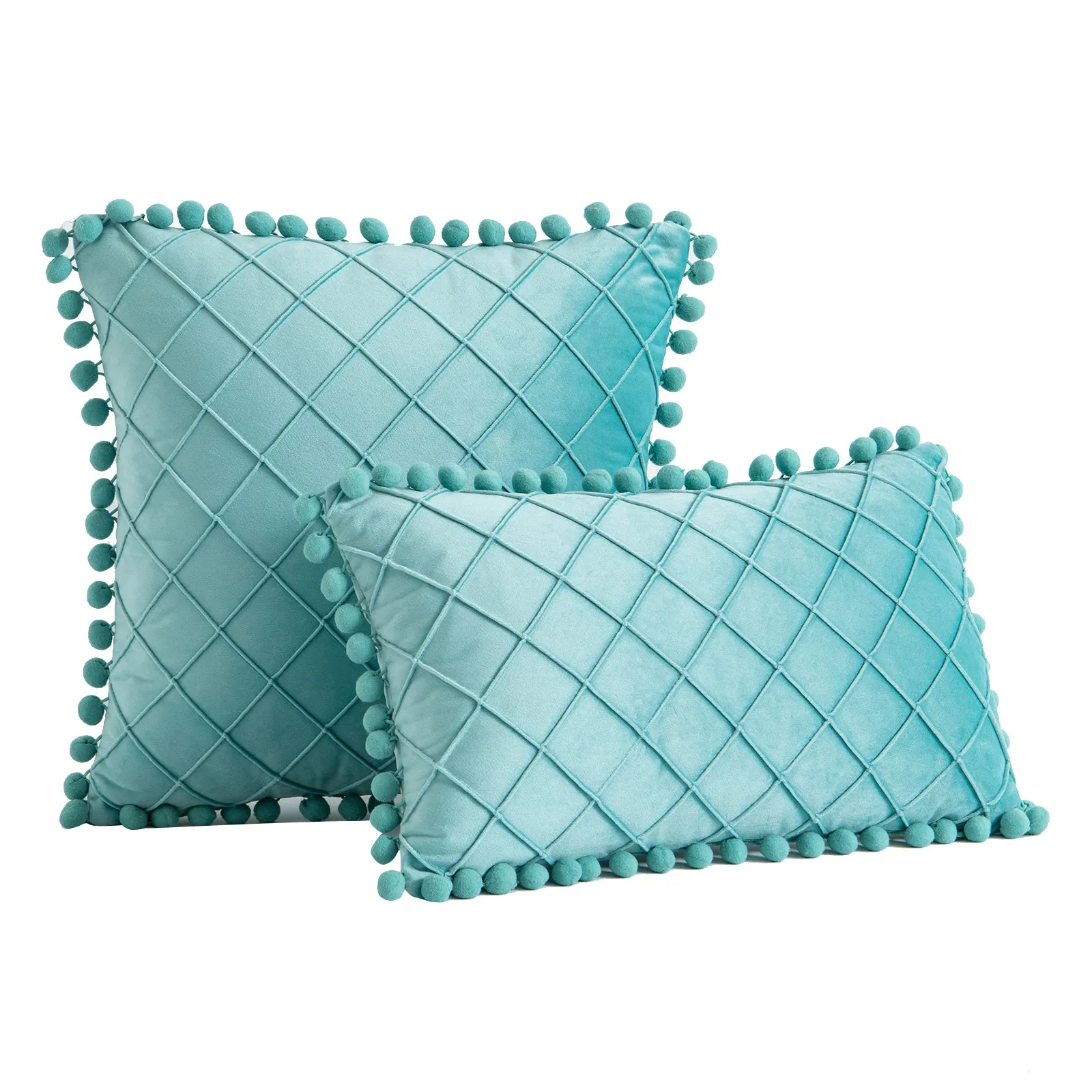 Velvet Soft Plaid Throw Pillow Covers