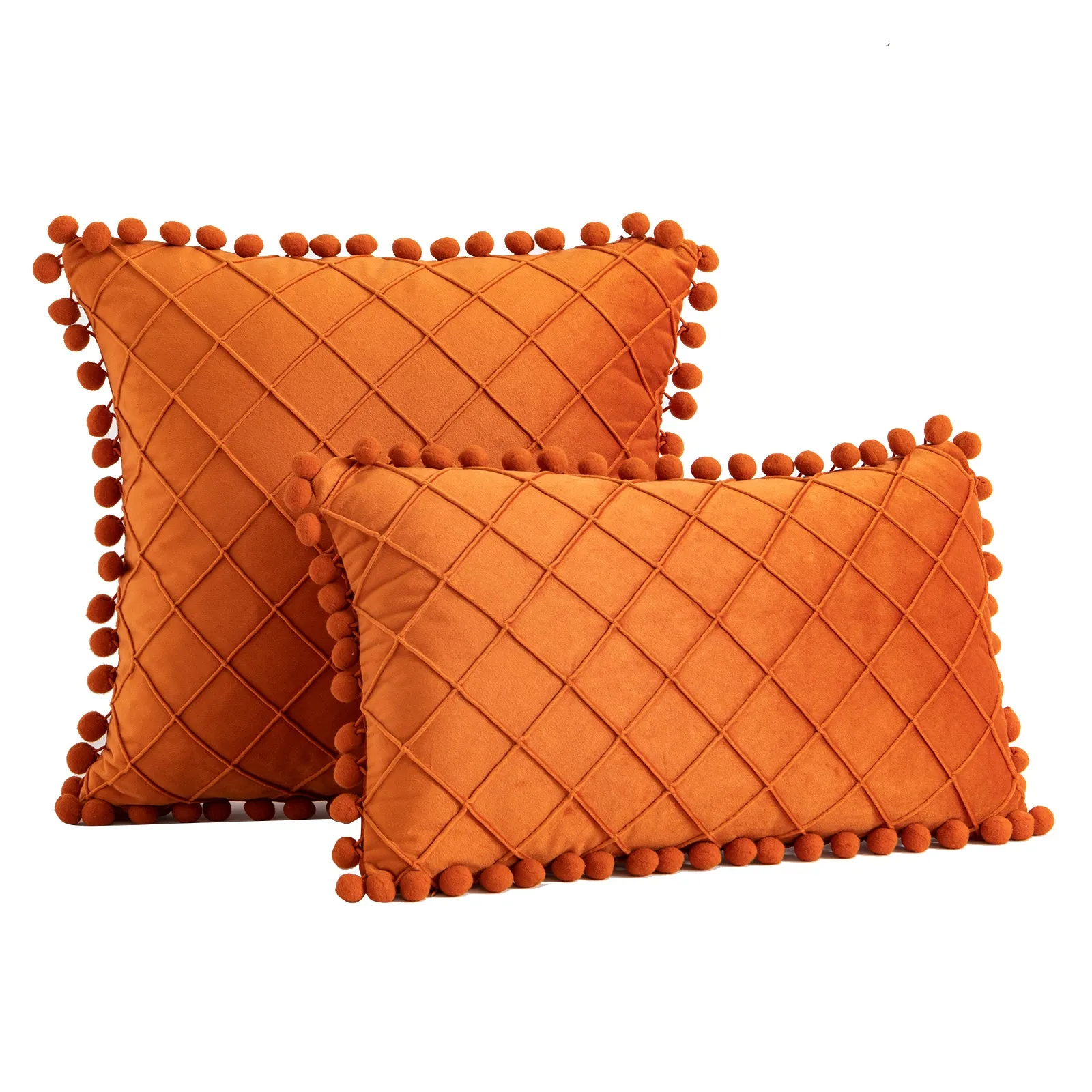 Velvet Soft Plaid Throw Pillow Covers