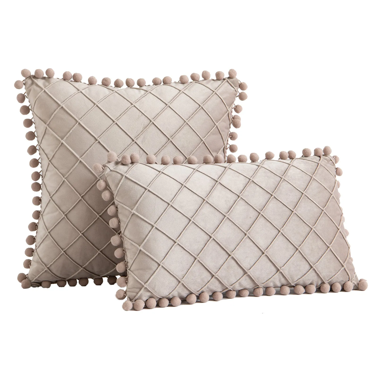 Velvet Soft Plaid Throw Pillow Covers