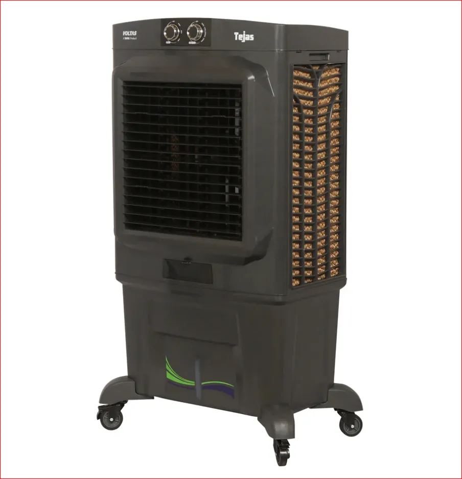 Voltas 110L Desert Cooler Tejas 110 | Honeycomb Cooling | Ice Chamber | Inverter Support | Heavy Duty Wheels