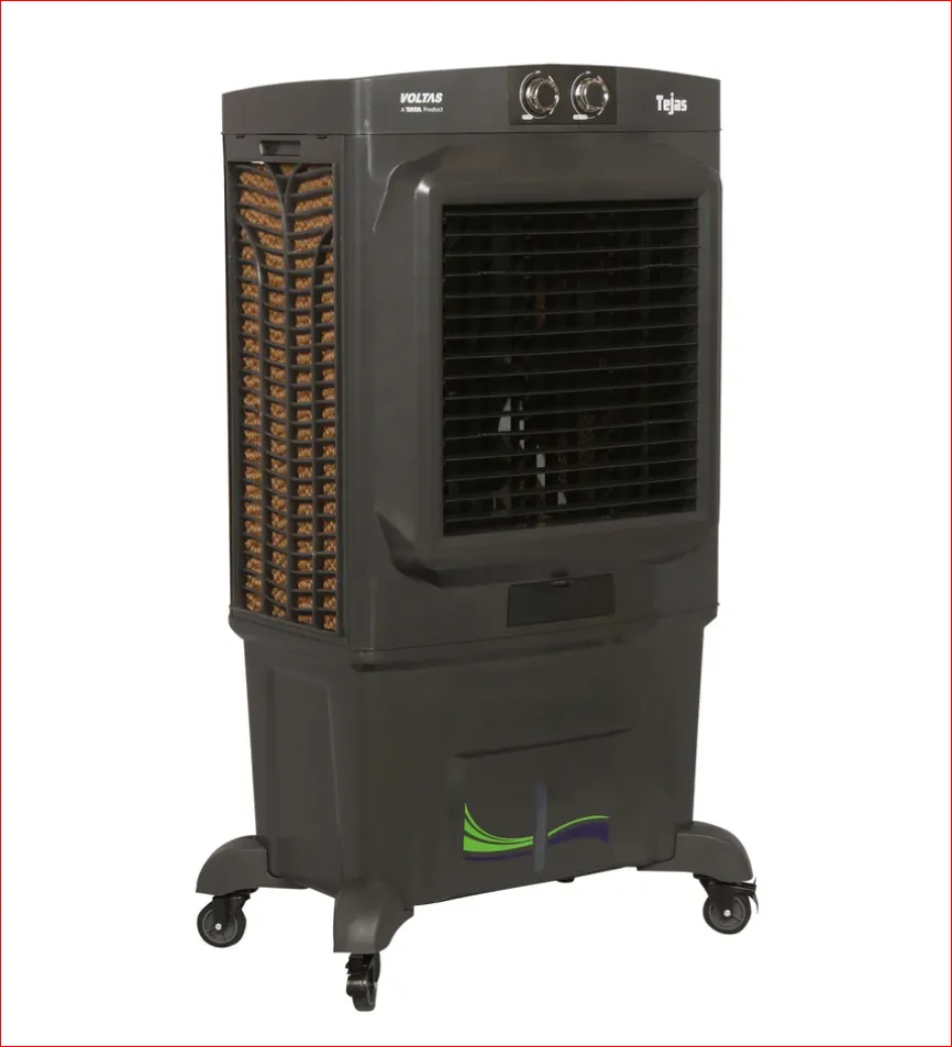 Voltas 110L Desert Cooler Tejas 110 | Honeycomb Cooling | Ice Chamber | Inverter Support | Heavy Duty Wheels