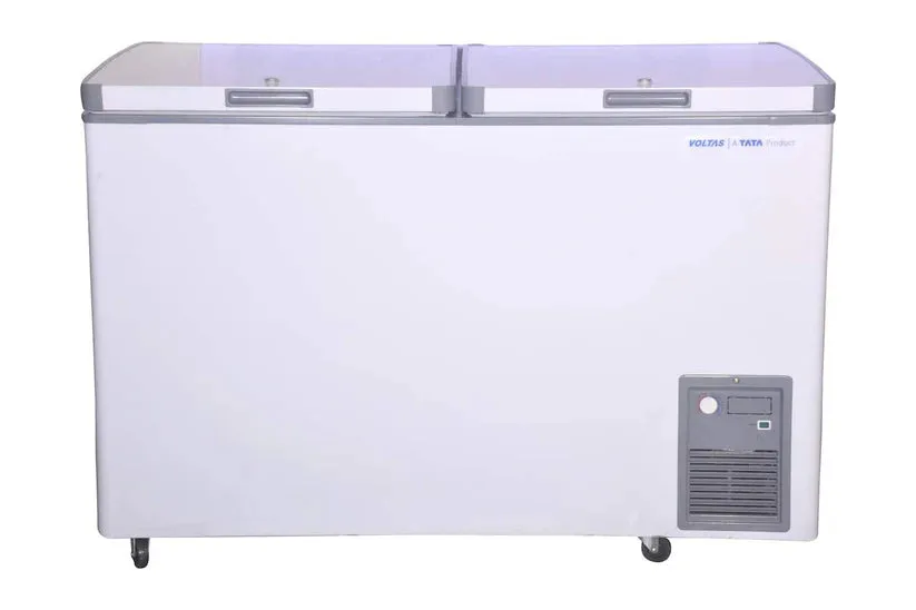 Voltas CF 500 DD-P 461 Litre Double Door Hard Top Deep Freezer  CFC-Free, Commercial Freezer with Castor Wheels (White)